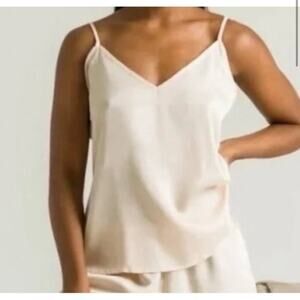 Ettitude Sateen Cami In Oat Organic Bamboo Lyocell Layering Lounge Size M NEW